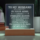 To My Husband Engraved Acrylic LED Base Square Plaque- a Gift for a Husband/Soulmate.