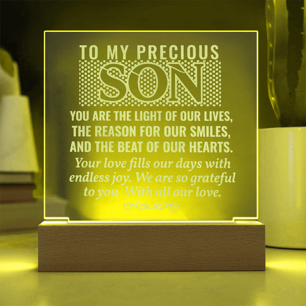 To Our Son-Engraved Acrylic Square Plaque Gift for a Son/Father.