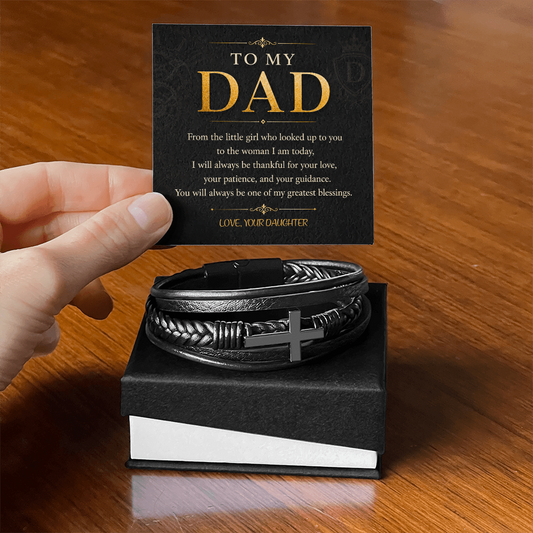 To My Dad Men's Cross Bracelet a Gift for Fathers/Sons/Dads.
