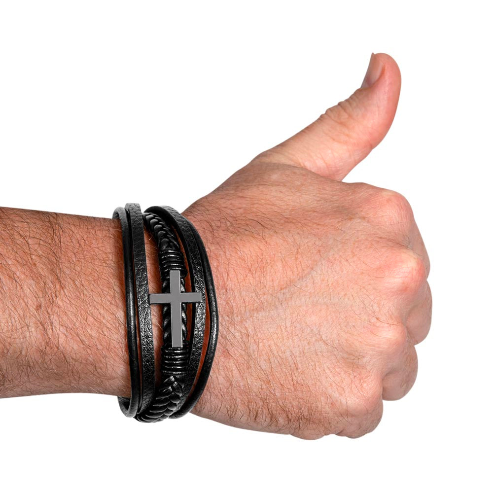 To My Dad Men's Cross Bracelet a Gift for Fathers/Sons/Dads.