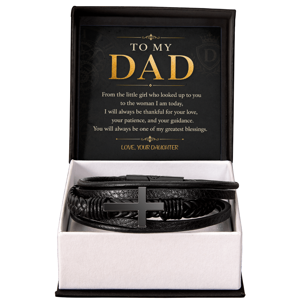 To My Dad Men's Cross Bracelet a Gift for Fathers/Sons/Dads.