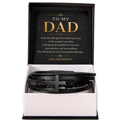 To My Dad Men's Cross Bracelet a Gift for Fathers/Sons/Dads.