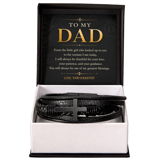 To My Dad Men's Cross Bracelet a Gift for Fathers/Sons/Dads.
