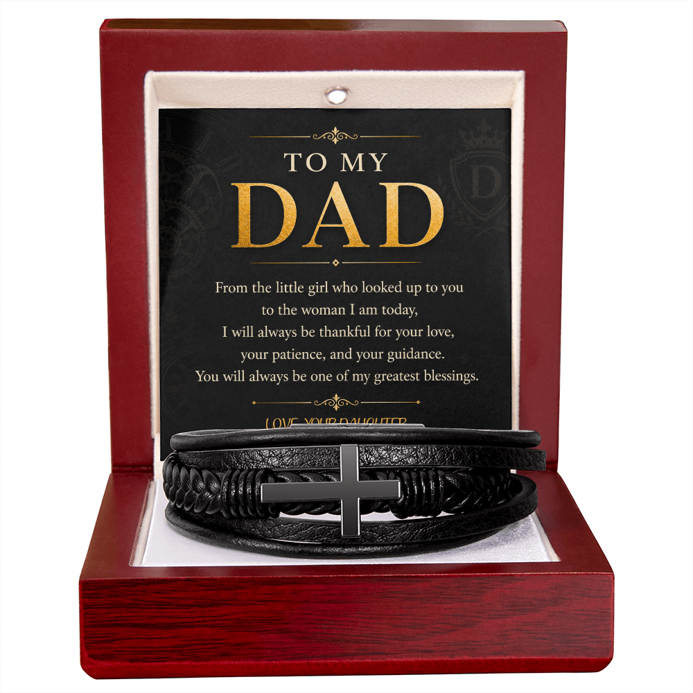 To My Dad Men's Cross Bracelet a Gift for Fathers/Sons/Dads.