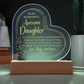Awesome Daughter Engraved Acrylic Heart Plaque- a Gift for a Daughter