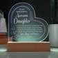 Awesome Daughter Engraved Acrylic Heart Plaque- a Gift for a Daughter