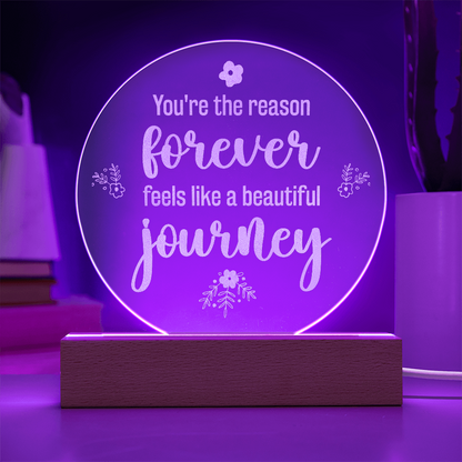 You're the reason ...Engraved Acrylic Circle Plaque Centerpiece Decoration a Gift for Mothers/Fathers/Daughters/Grandmother