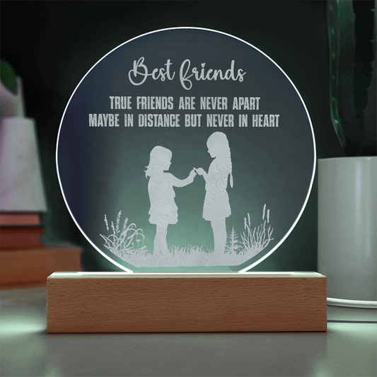 Best Friends Engraved Acrylic Circle Plaque- a Gift for Friends/Daughters