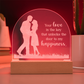 Your Love is the Key ... Engraved Acrylic Dome Plaque a Gift for Husbands/wives/Girlfriends.