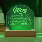 Mom where love Begins and Never Ends- Engraved Acrylic Dome Plaque- a Gift for Mom/Mothers.