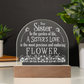 A Sister's Love Engraved Acrylic Dome Plaque- a Gift for a Sister