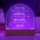 Dear Wife, You are the Canvas to My Colors- Engraved Acrylic Dome Plaque- a Gift for Wives/Husband/Soulmate.