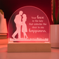 Your Love is the Key ... Engraved Acrylic Dome Plaque a Gift for Husbands/wives/Girlfriends.