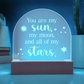 You are my Sun, My Moon, and all My Stars Engraved Acrylic Dome Plaque- a Gift for Girlfriends/Wives
