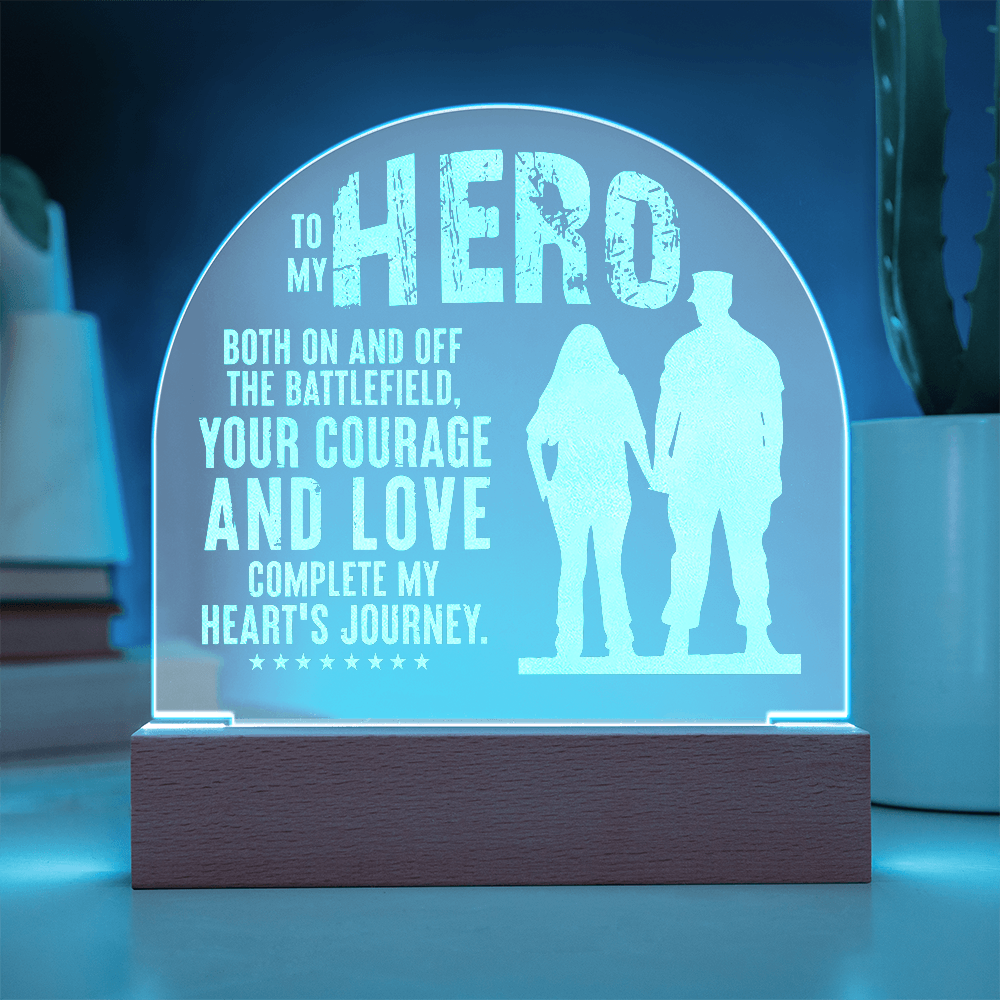 To My HERO Engraved Acrylic Dome Plaque- a Gift for Fathers/Husbands