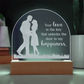 Your Love is the Key ... Engraved Acrylic Dome Plaque a Gift for Husbands/wives/Girlfriends.