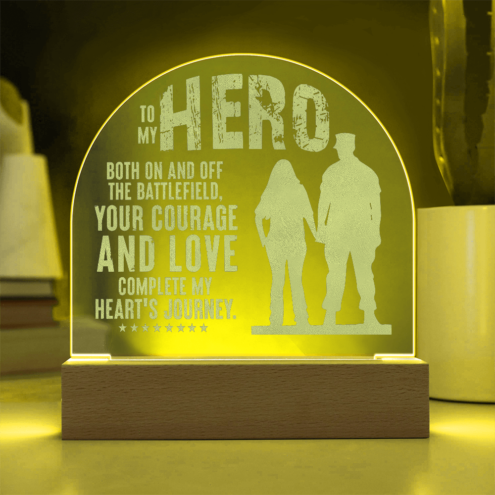 To My HERO Engraved Acrylic Dome Plaque- a Gift for Fathers/Husbands