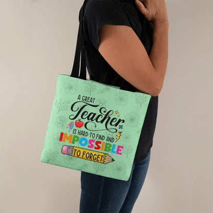 A Great Teacher Classic Blue Tote Bag- a Gift for Teachers/Fathers/Mothers/Sons/Daughters.