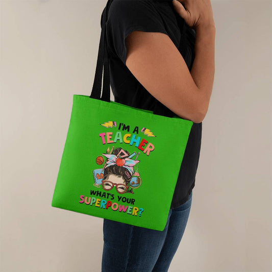 I'm a Teacher Classic Green Tote Bag- a Gift for Teachers/Fathers/Mothers.