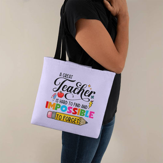 A Great Teacher Classic Purple Tote Bag- a Gift for Teachers/Fathers/Mothers.