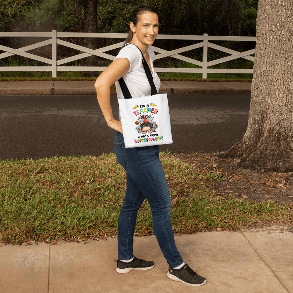 I'm a Teacher Classic White Tote Bag- a Gift for Teachers/Fathers/Mothers.