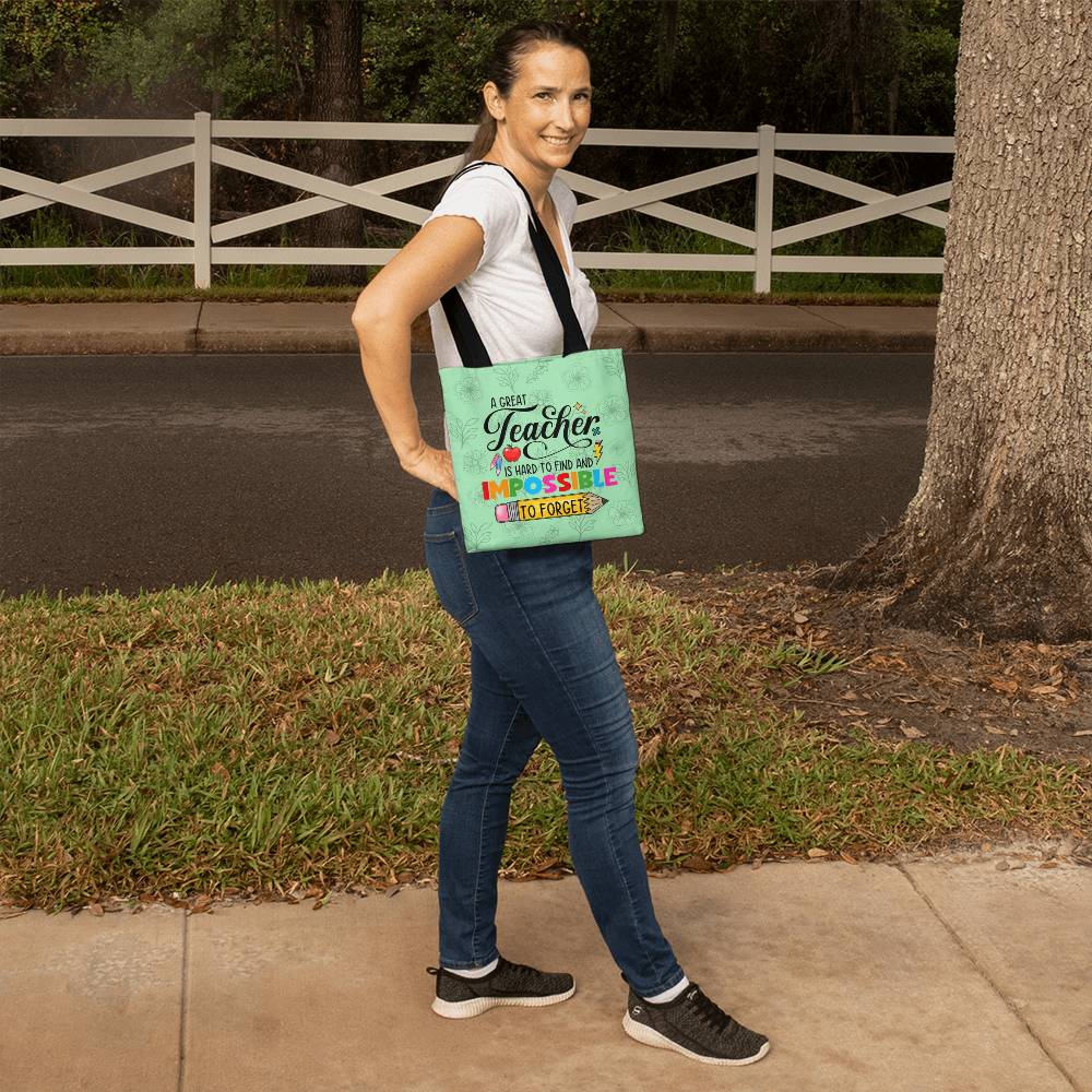 A Great Teacher Classic Blue Tote Bag- a Gift for Teachers/Fathers/Mothers/Sons/Daughters.