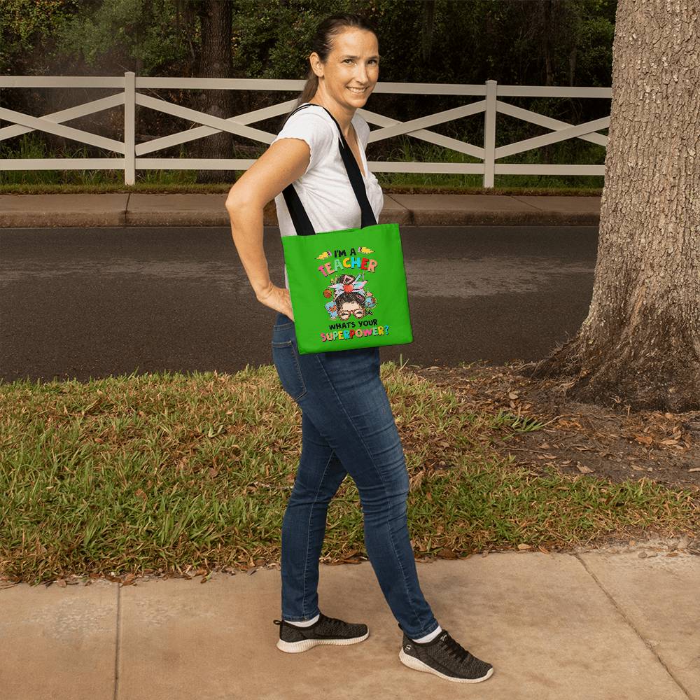 I'm a Teacher Classic Green Tote Bag- a Gift for Teachers/Fathers/Mothers.