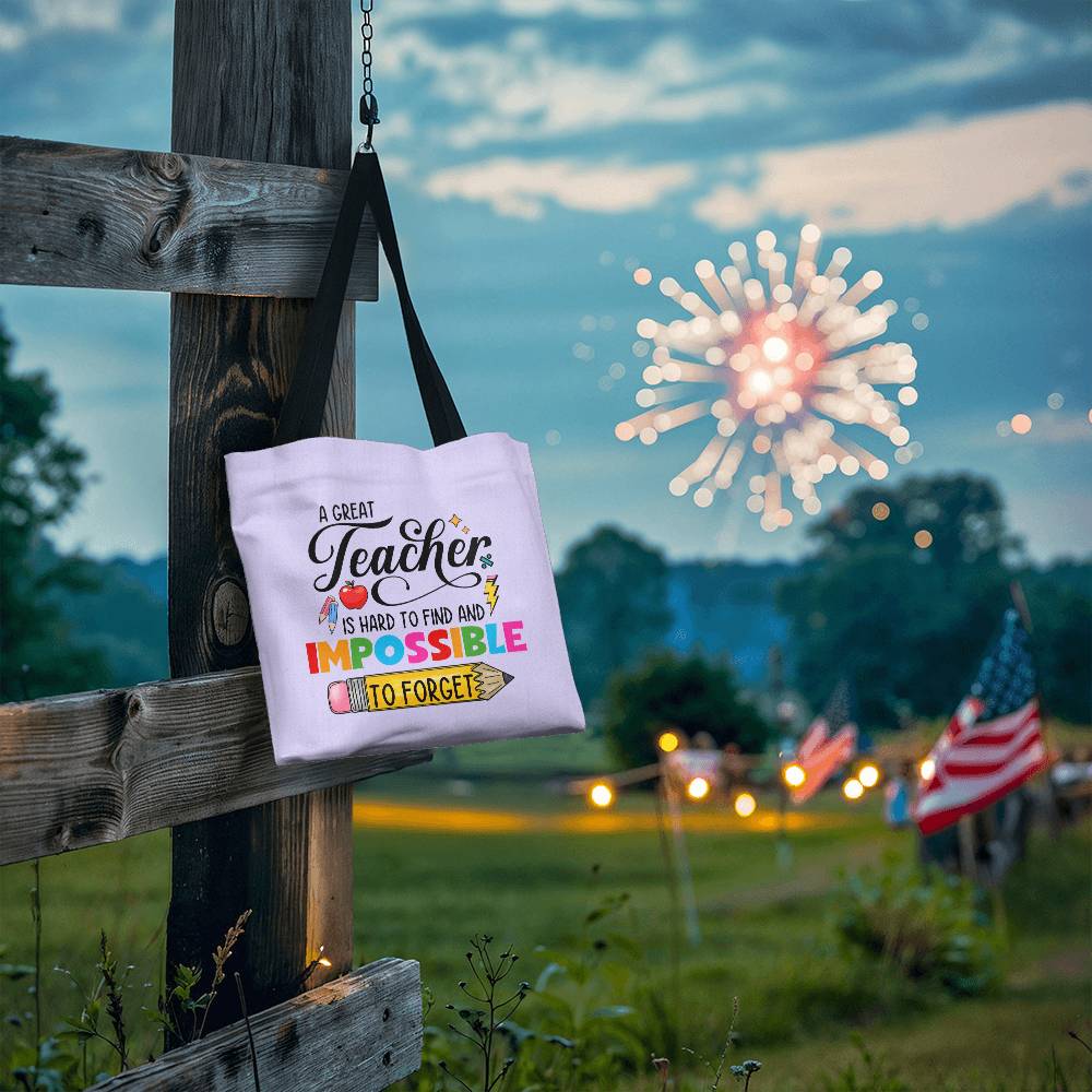 A Great Teacher Classic Purple Tote Bag- a Gift for Teachers/Fathers/Mothers.