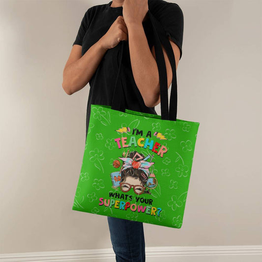 I'm a Teacher Classic Green Tote Bag- a Gift for Teachers/Fathers/Mothers/ Son/Daughter.