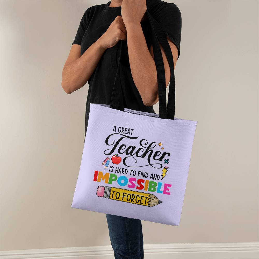 A Great Teacher Classic Purple Tote Bag- a Gift for Teachers/Fathers/Mothers.