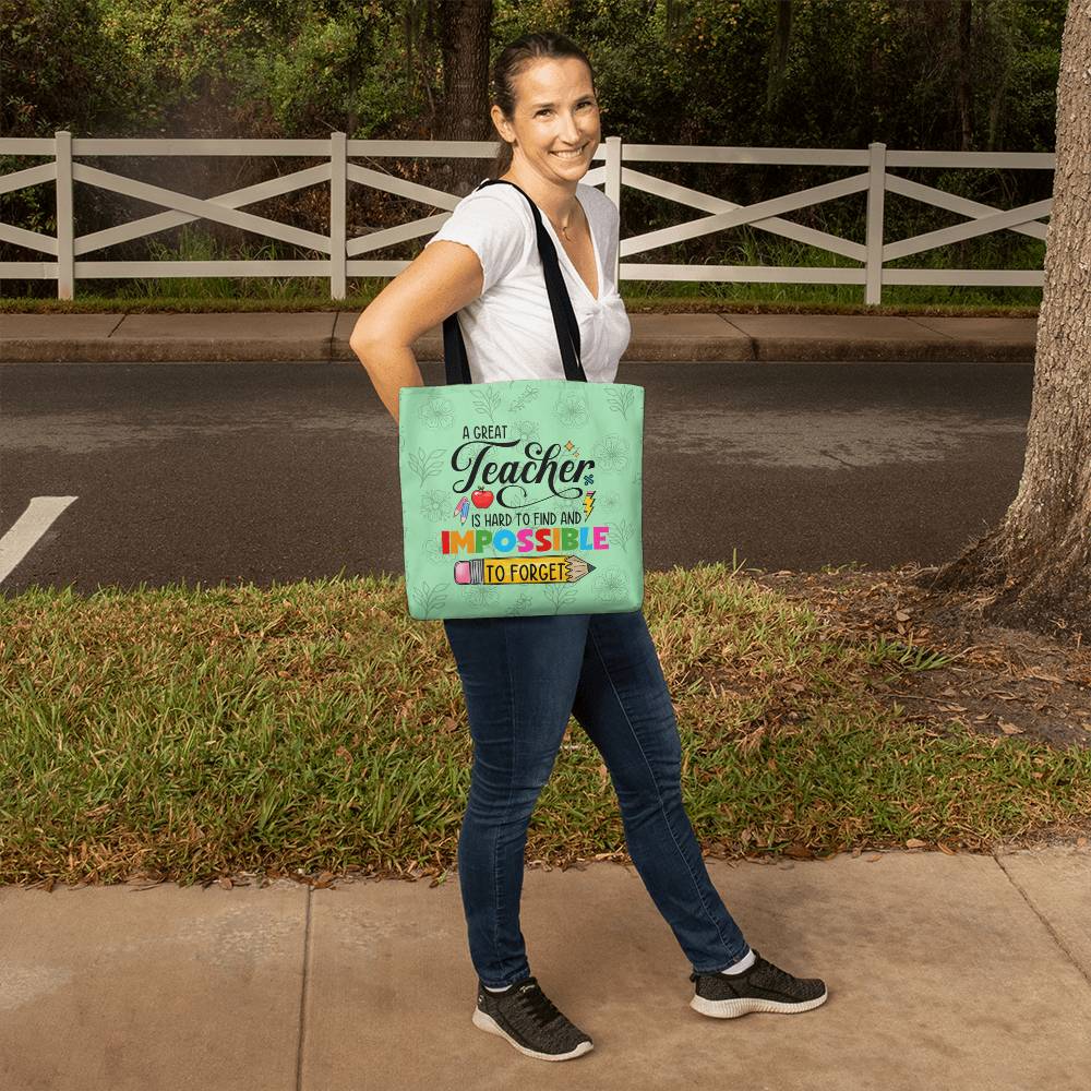 A Great Teacher Classic Blue Tote Bag- a Gift for Teachers/Fathers/Mothers/Sons/Daughters.