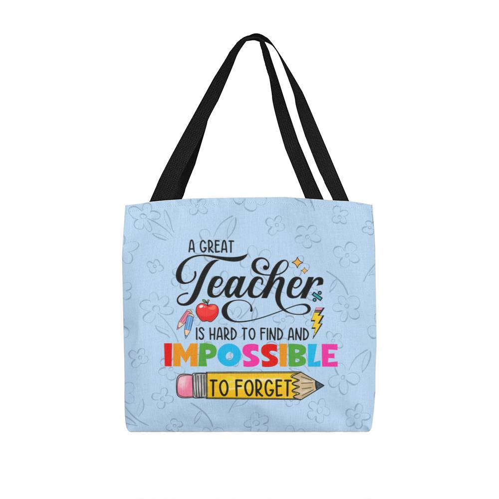 A Great Teacher Classic Blue Tote Bag- a Gift for Teachers/Fathers/Mothers/Sons/Daughters.
