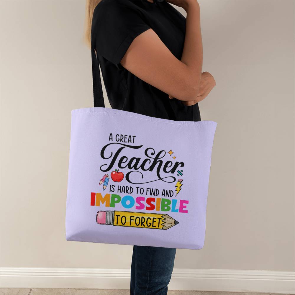 A Great Teacher Classic Purple Tote Bag- a Gift for Teachers/Fathers/Mothers.