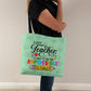 A Great Teacher Classic Blue Tote Bag- a Gift for Teachers/Fathers/Mothers/Sons/Daughters.