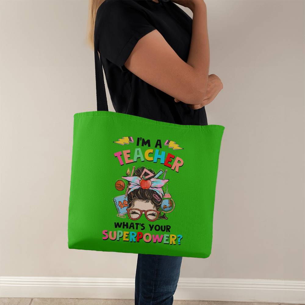 I'm a Teacher Classic Green Tote Bag- a Gift for Teachers/Fathers/Mothers.