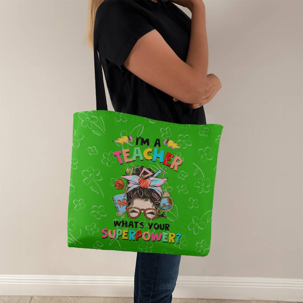 I'm a Teacher Classic Green Tote Bag- a Gift for Teachers/Fathers/Mothers/ Son/Daughter.