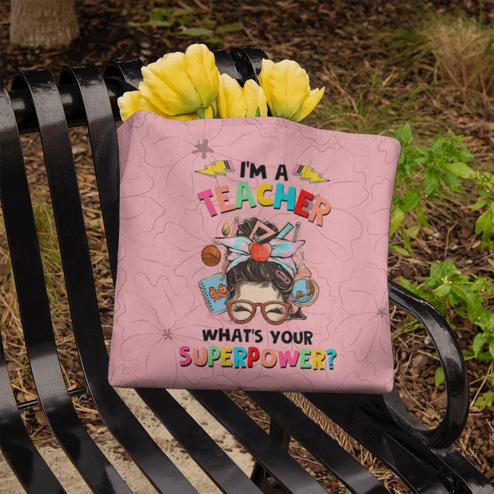 I'm a Teacher Classic Green Tote Bag- a Gift for Teachers/Fathers/Mothers/ Son/Daughter.