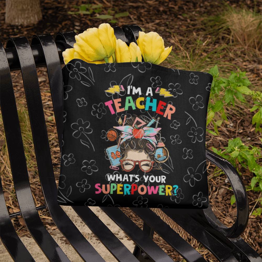 I'm a Teacher Classic Green Tote Bag- a Gift for Teachers/Fathers/Mothers/ Son/Daughter.