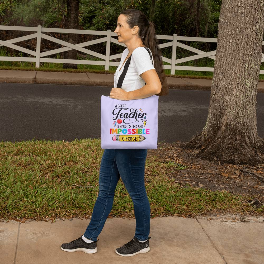 A Great Teacher Classic Purple Tote Bag- a Gift for Teachers/Fathers/Mothers.