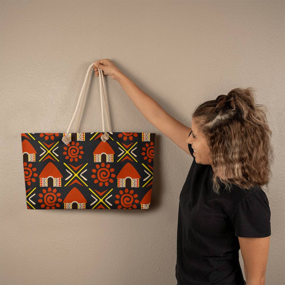 Tribal Huts Weekender Tote for Wives/Mothers/Sisters/Girlfriends