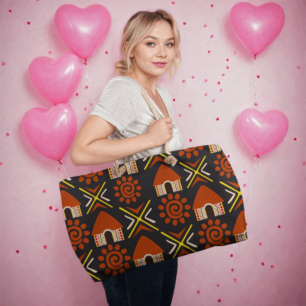 Tribal Huts Weekender Tote for Wives/Mothers/Sisters/Girlfriends