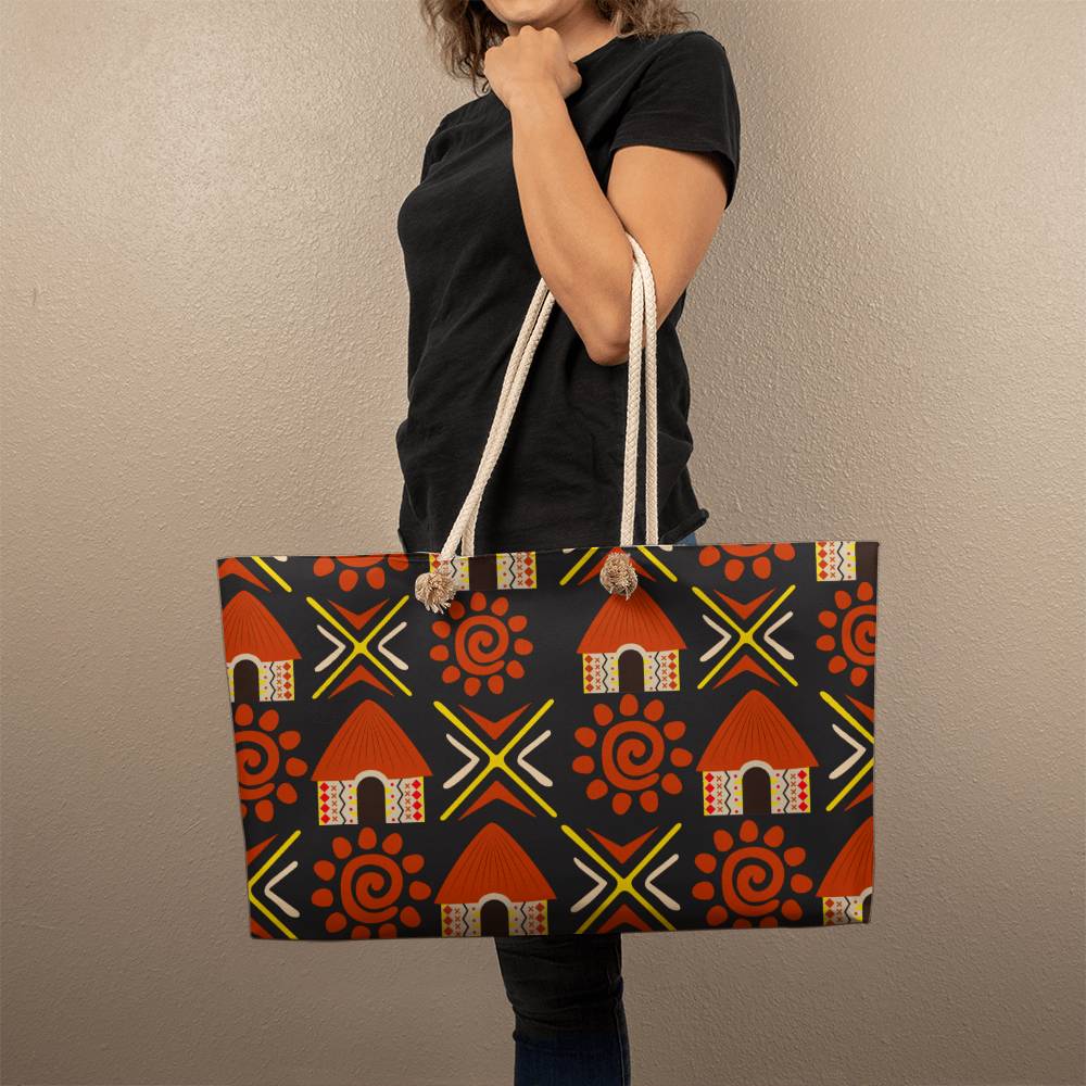 Tribal Huts Weekender Tote for Wives/Mothers/Sisters/Girlfriends