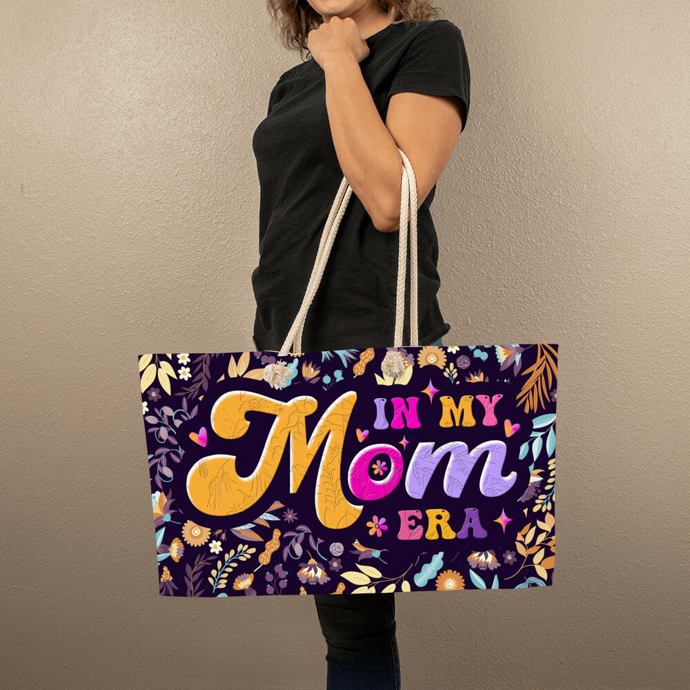 Mom's Blossom Era Weekender Tote Bag: The Perfect Companion for Her Every Adventure- A Gift for Mothers/Wives/Daughter.