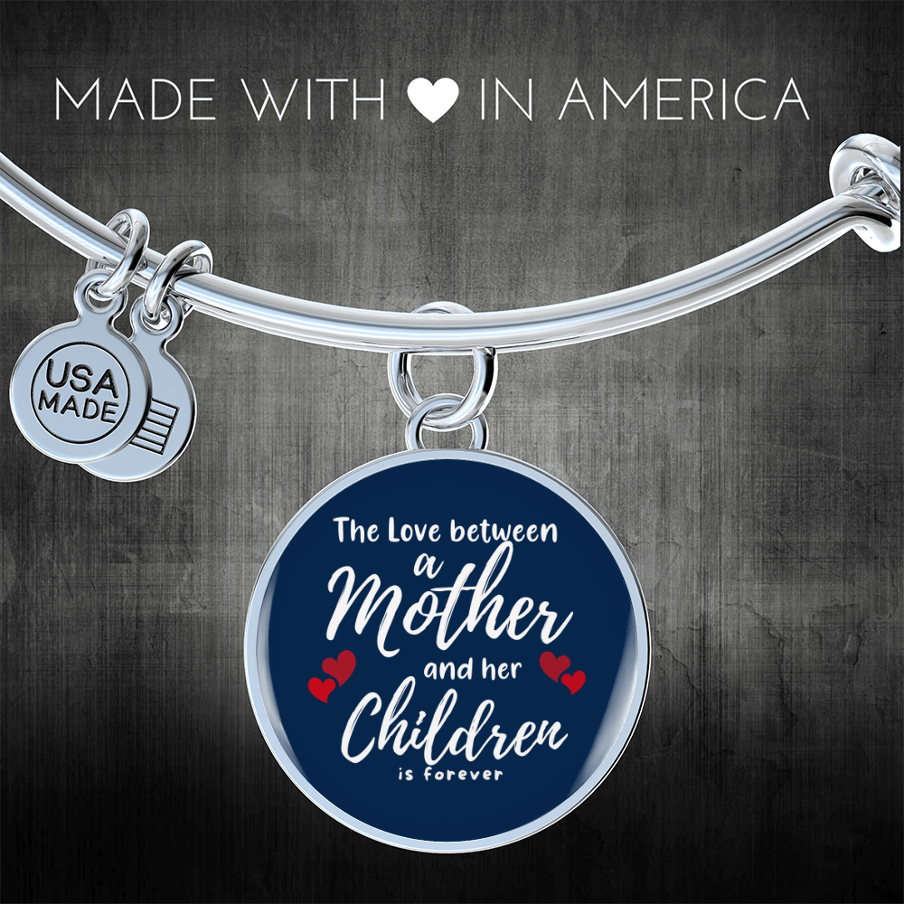 Personalized Mother and her Children Heart Bangle- for a Mother/Wife.