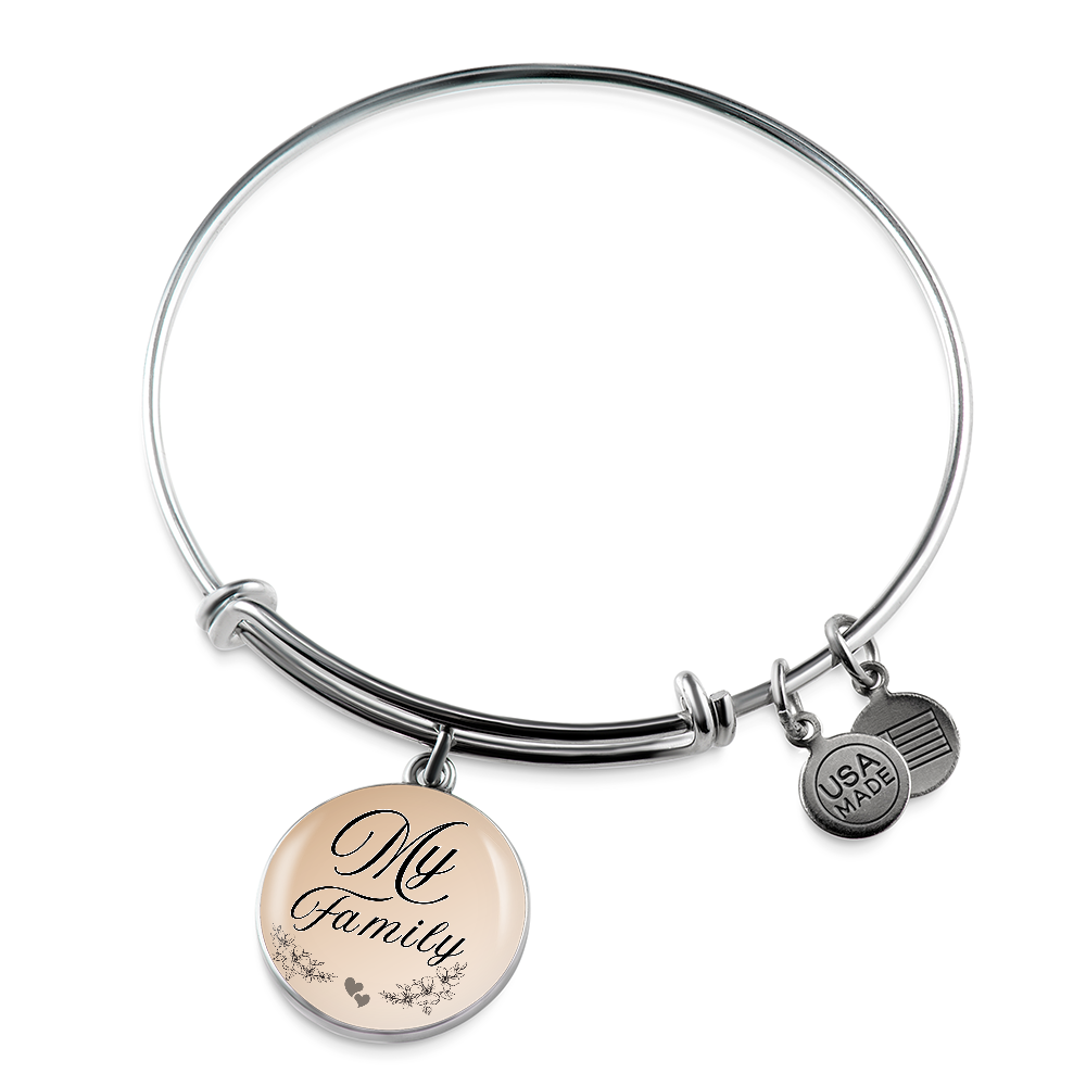 My Family Luxury Circle Bangle a Gift for a Soulmate/Daughter/Mother.