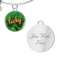 Personalized ''Lucky'' Circle Engraving Bangle- a Gift for Daughter/Wife/Mothers.