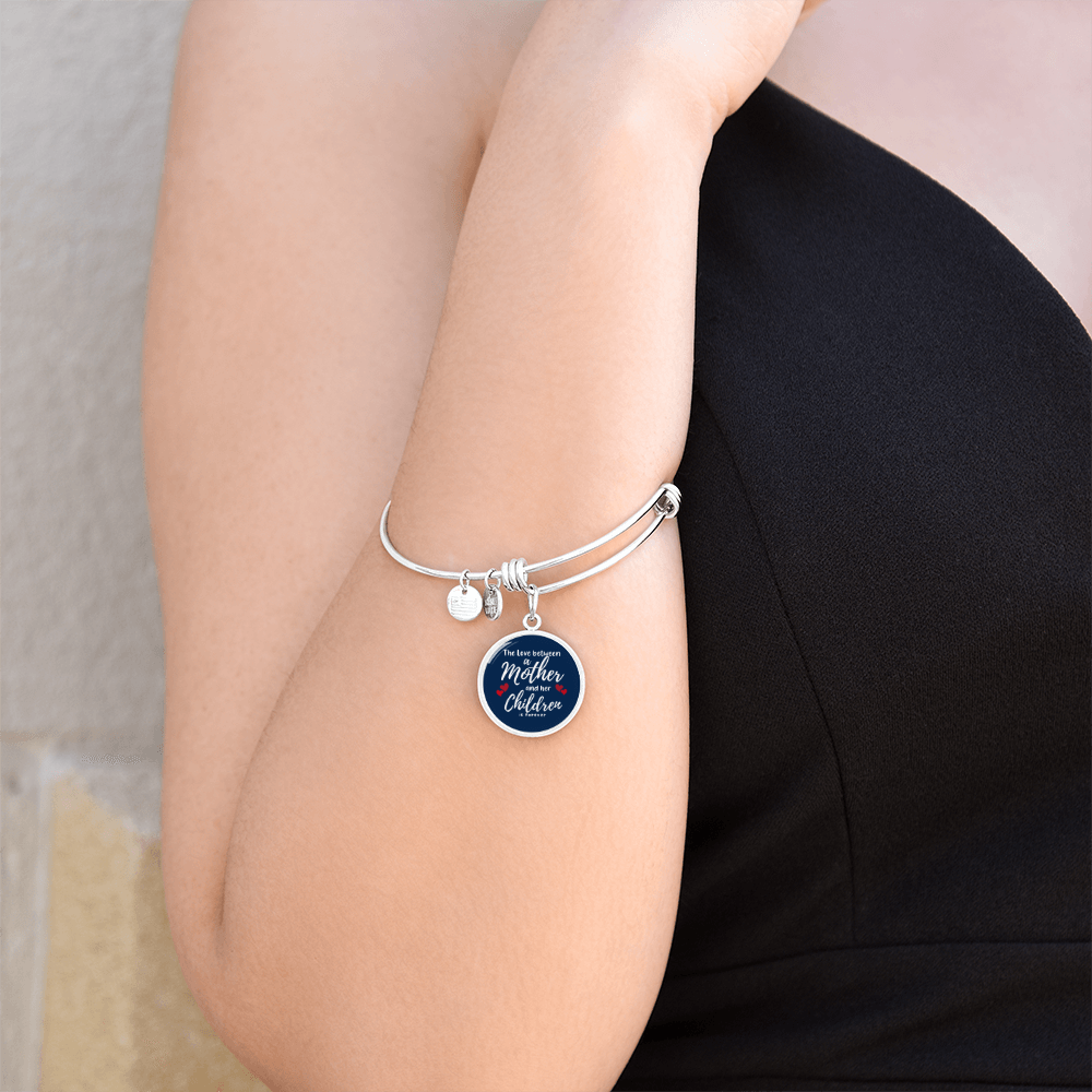Personalized Mother and her Children Heart Bangle- for a Mother/Wife.