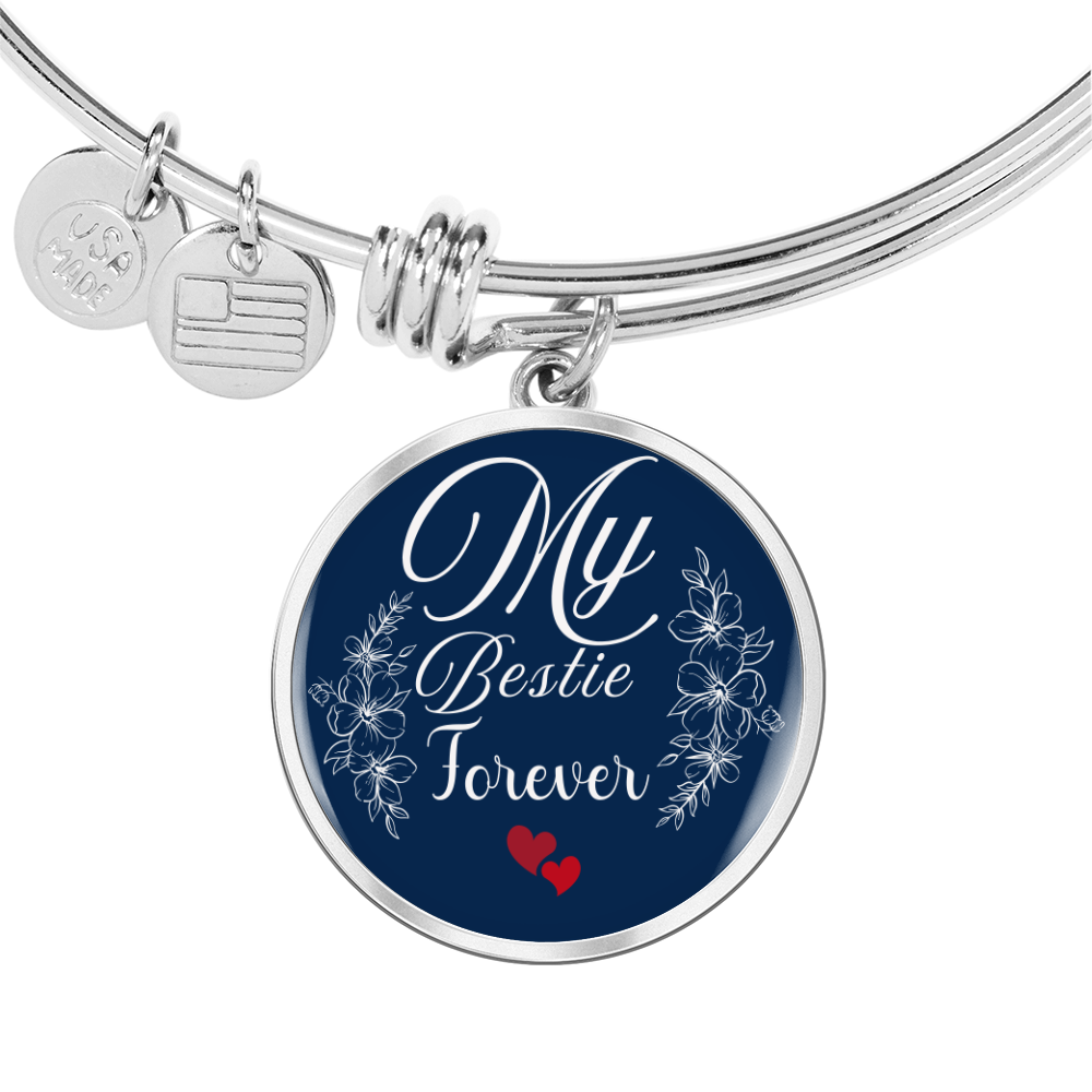 Personalized ''My Bestie Forever'' Circle Engraving Bangle- a Gift for Wife
