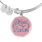 Personalized ''Maid of Honor'' Circle Engraving Bangle- a Gift for Bridal Party Members.