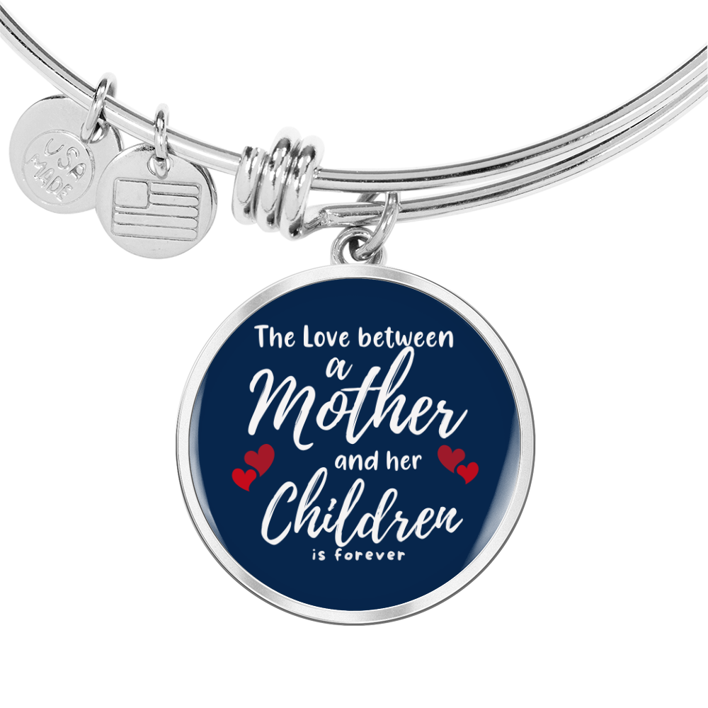 Personalized Mother and her Children Heart Bangle- for a Mother/Wife.